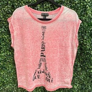 Forever 21 Plus Size 1X Paris Eiffel Tower Graphic Tee Shirt